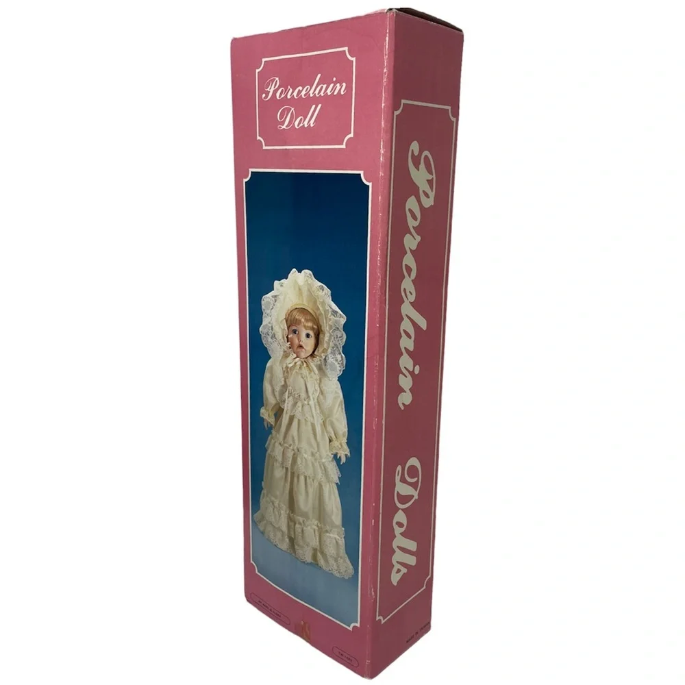 Victorian Porcelain Doll Flora Satin Silk Floral Lace Delicate Cottage Core